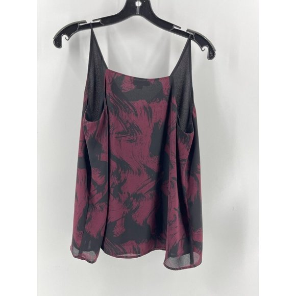 Dalia Women's Burgundy Black Cami Tank Top Spaghetti Straps Size Medium - Picture 5 of 10